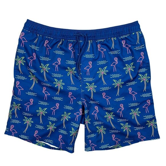 Sonoma Men's Neon Flamingo Blue Board Shorts Swim Trunks Size L - Picture 1 of 9